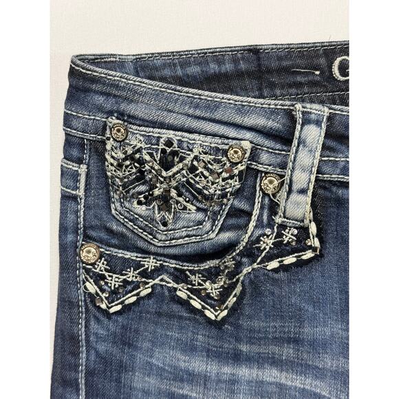 Grace in L.A. Women's Easy Fit Straight Leg Blue Denim Jeans - Size 28 (30x33.5) - Picture 2 of 9